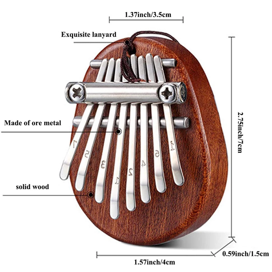 Миниатюрное пианино Kalimba с 8 клавишами музыкальные Обучающие инструменты для