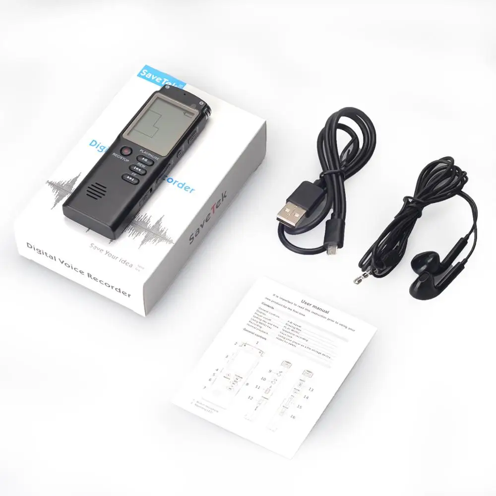 Savetek USB ручка 8 ГБ 16 32 цифровой Аудио Диктофон с голосовой активацией Mp3 плеер