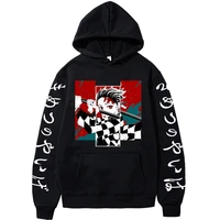 anime demon slayer hoodies hip hop hoodie sweatshirts harajuku streetwear pullover for women and men kamado tanjirou pullover