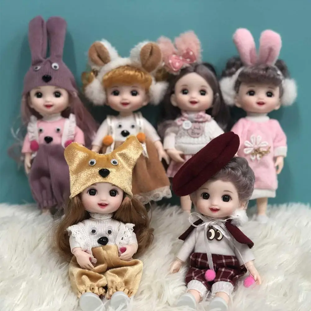 

17cm Mini Cute Doll Simulation Princess Dress Up Toy Clothes Doll British Style With Movable Joints Doll Figure Girl Toy Gift
