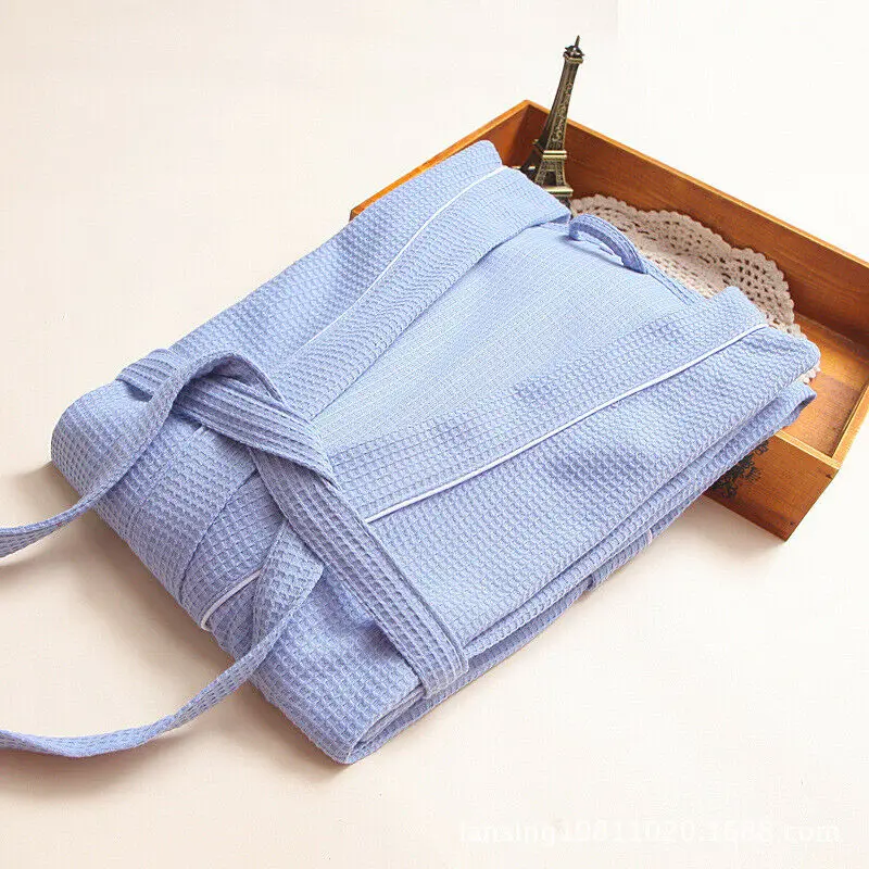 Couple Waffle Bathrobe Soft Cotton Bathrobe Women Robes Men Robes Plus Size Robe Sleepwear