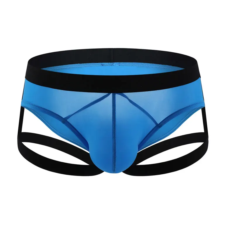 

1PCS Sexy Men Ice Silk Underwear Transparent Ice Silk Briefs G-string Smooth Breathable Thongs Low Rise Seamless Gay Briefs FX07