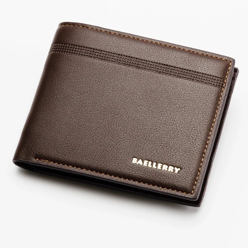 

Fashion Solid PU Letter SHORT Wallet for Men