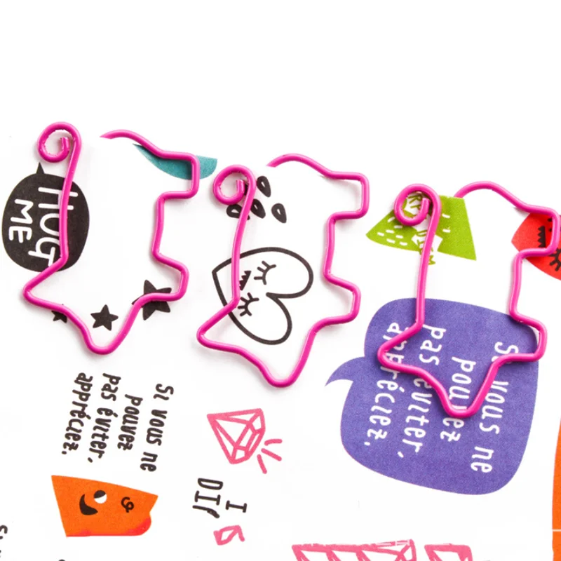 

20PCS Cartoon Animal Paperclip Craft Curly Tail Piggy Shape Souvenir Paperclip Metal Paperclip Souvenir and Other Accessories