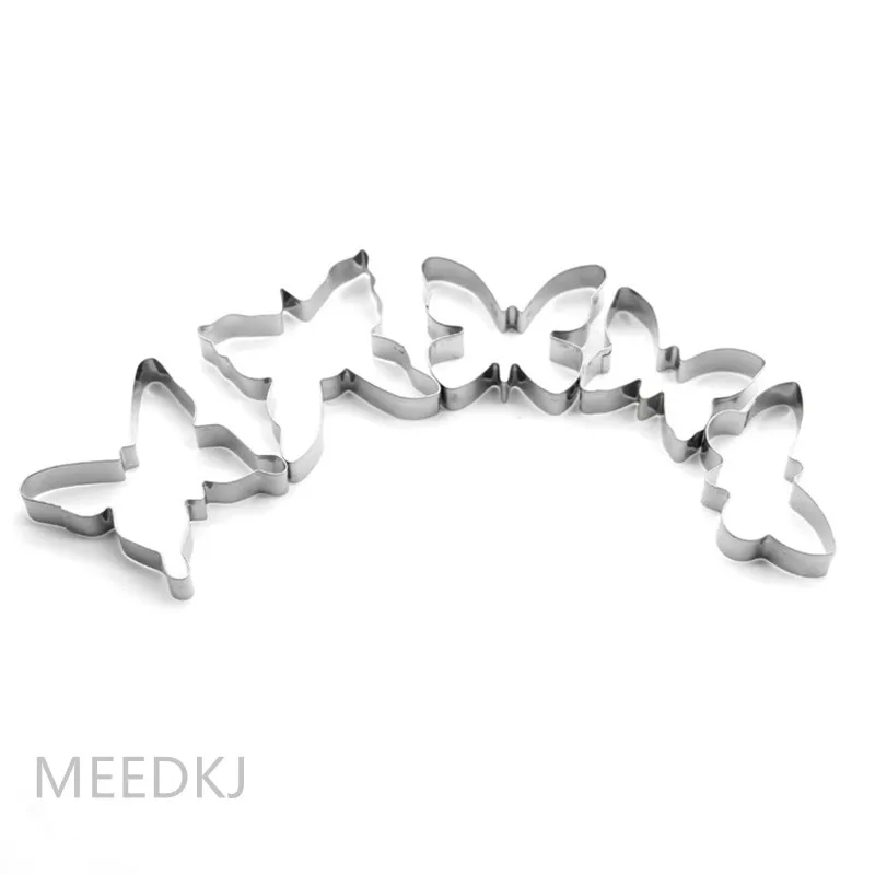 5 шт./компл. печенья бабочка резец плунжера пресс-форма для выпечки инструмент