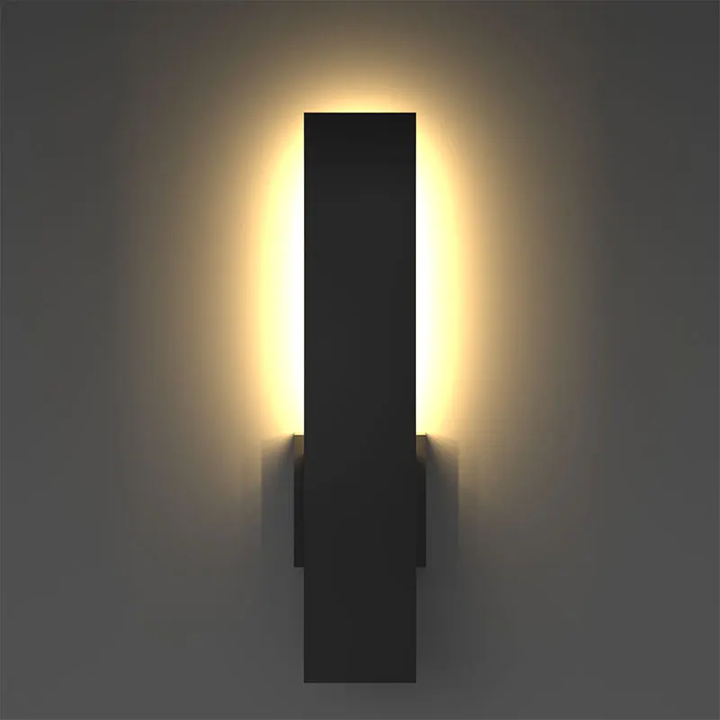Alumiunm Outdoor Lighting Blade Wall Lamps 20w LED Waterproof Exterior Wall Light Black Color