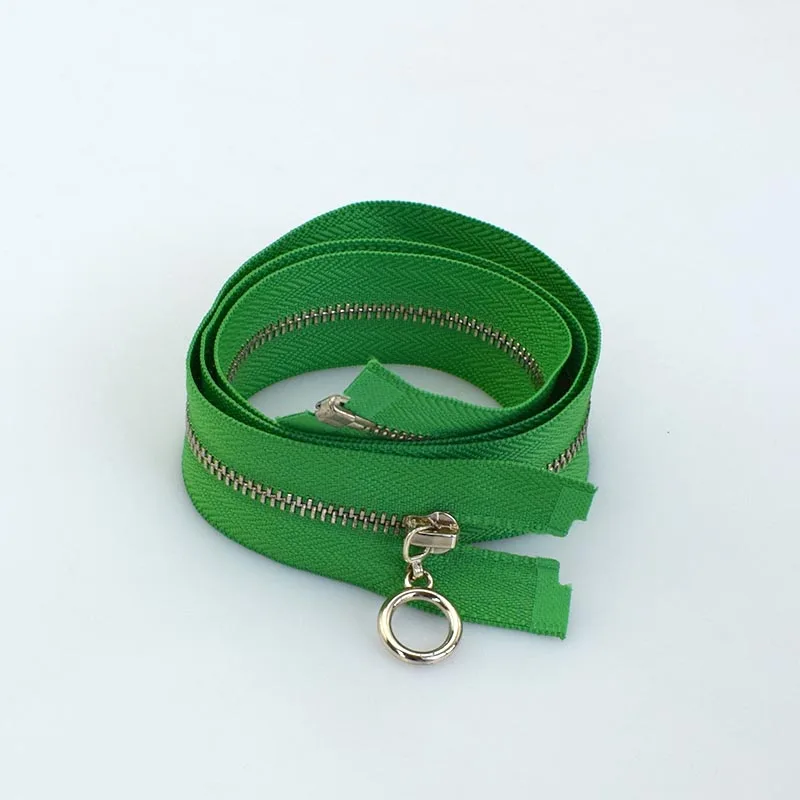 lightgreen Meetee 2/5 шт 3#70 см с металлическими заклепками; туфли-лодочки на молнии, Fermeture застежкой-молнией A Coudre с открытым концом застёжка-молния для шитья DIY аксессуары для одежды KY2135 - Цвет: lightgreen