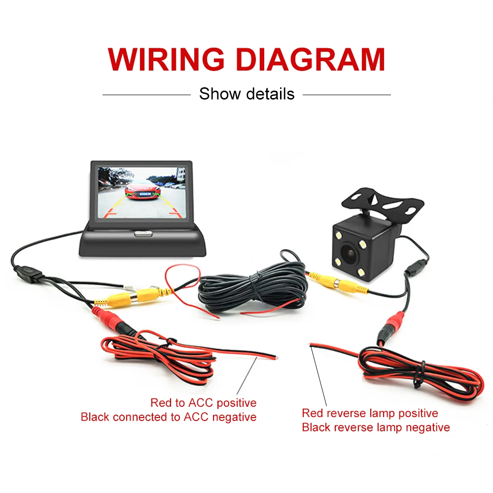 Jansite 4 3 дюймовый складной автомобильный монитор TFT ЖК дисплей камеры обратная