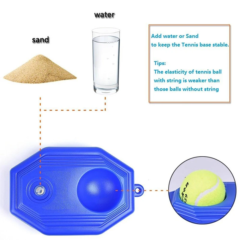 

Perfect Solo Tennis Trainer Cemented Baseboard With 3.8M Long Rope For Daily Self-study And Training Tennis Practice Accessories