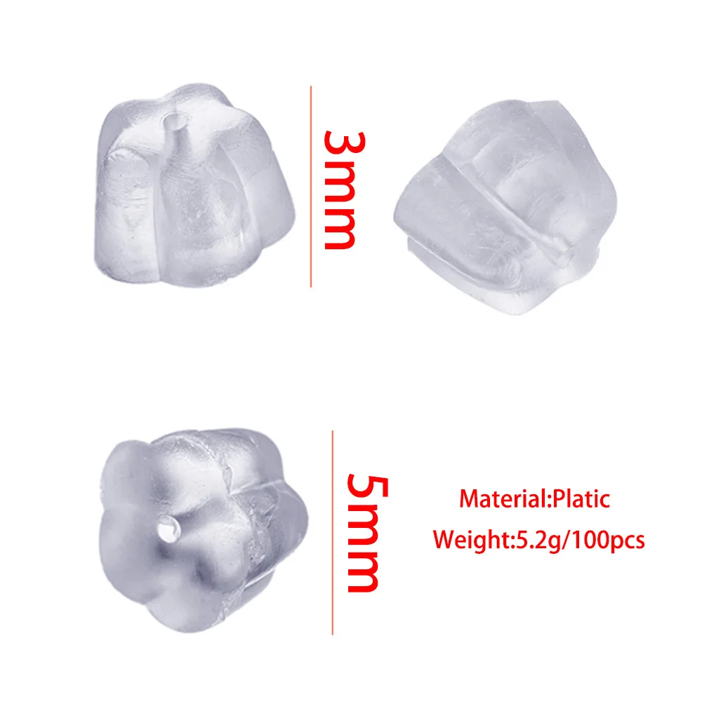 

100pcs Jewelry Finding Accessories Bullet Tube Ear Plugs Silicone Rubber Earring Back Stoppers for Stud Earrings