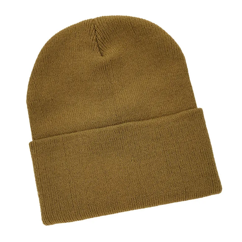 khaki Wo мужские шапки s, зимняя теплая вязаная шапка с логотипом на заказ, Модный пуловер и шапка от производителя,, шапки для мужчин - Цвет: khaki