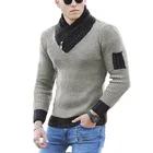 Свитер-водолазка мужской, хлопковый, зимний, теплый