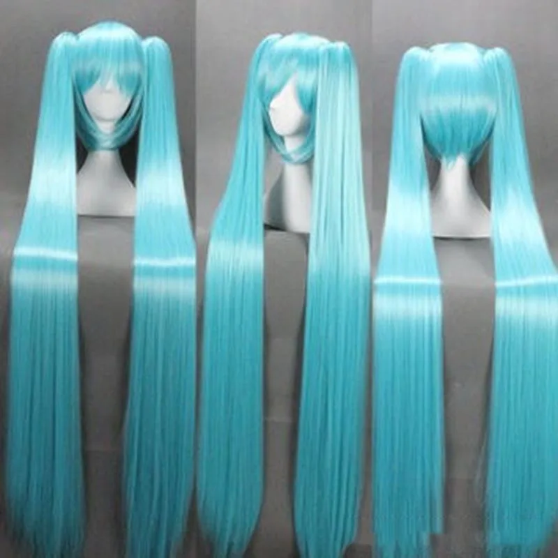 Высокое качество косплей Vocaloid парик Hatsune костюм Мику играть парики Хэллоуин