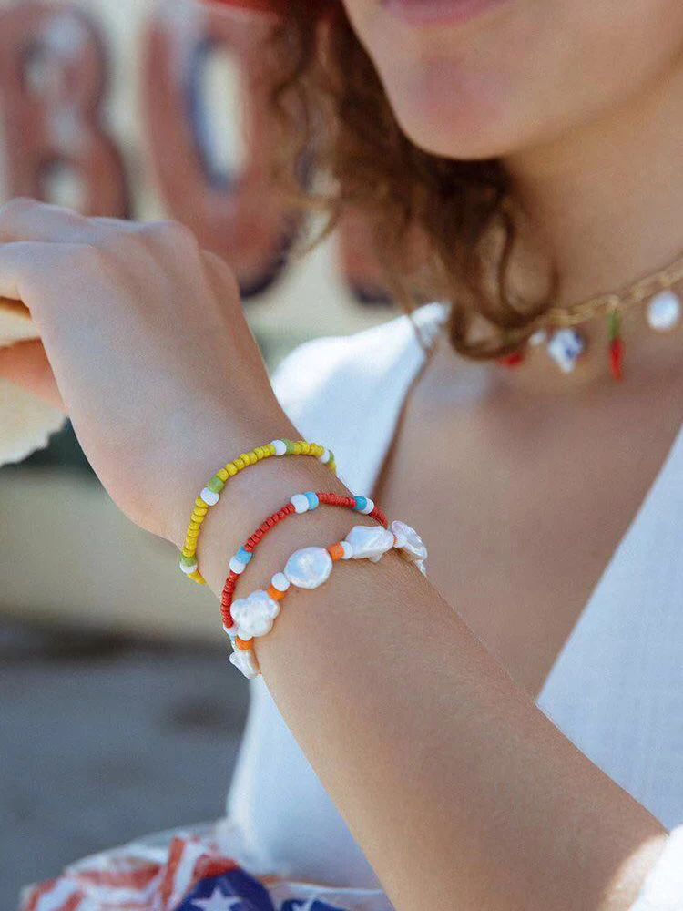 Exquisite Bracelet Of Natural Freshwater Pearls And Beaded Crystal Handmade Art Design Baroque Style 2020 New Year gift | Украшения и