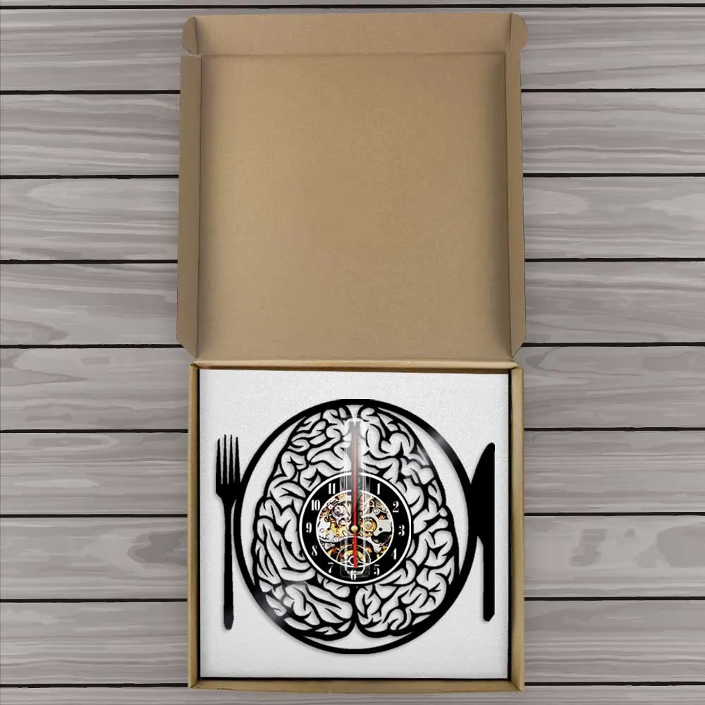 Настенные часы с вилкой не съешь мой мозг винтажные светодиодные настенные