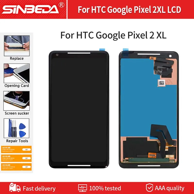 

6.0" For HTC Google Pixel 2 XL Display LCD Digitizer Touch Screen Digitizer For HTC Google Pixel 2XL LCD Display Google Pixel2XL
