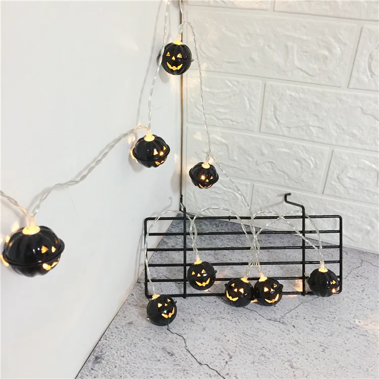 Светодиодная гирлянда на Хэллоуин в виде мишуры тыквы гримаса колокольчика