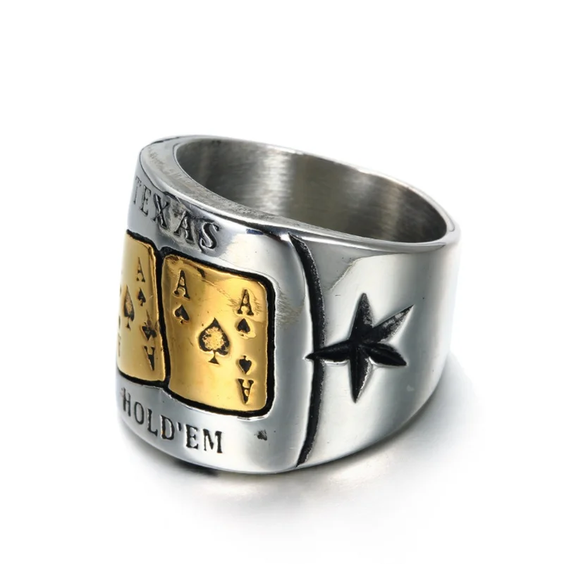 

Popular trendy hip-hop playing cards star ring male gothic domineering hip-hop party accessories holiday gifts wholesale