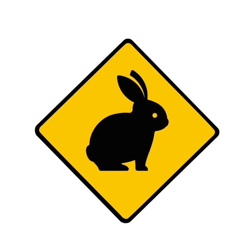 

Interesting Car Stickers Cute Rabbit Animal Warning Waterproof Personality Suitable for Window Scratch Stickers PVC12x12cm