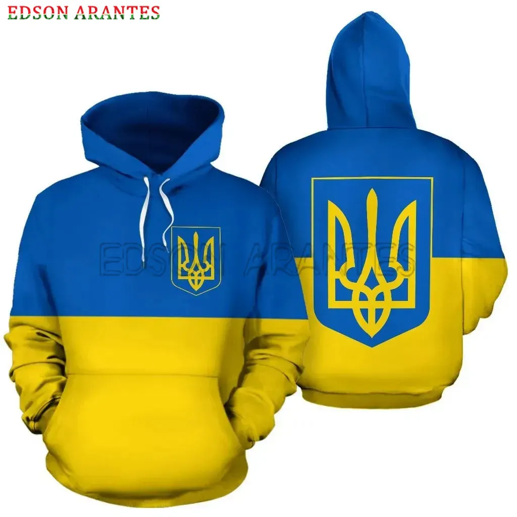 Ukraine Hoodies Men Women 3D Ukrainian Flag Badge Print Harajuku Sweatshirt Unisex Hooded Pullover Tracksuit Custom Dropshipping