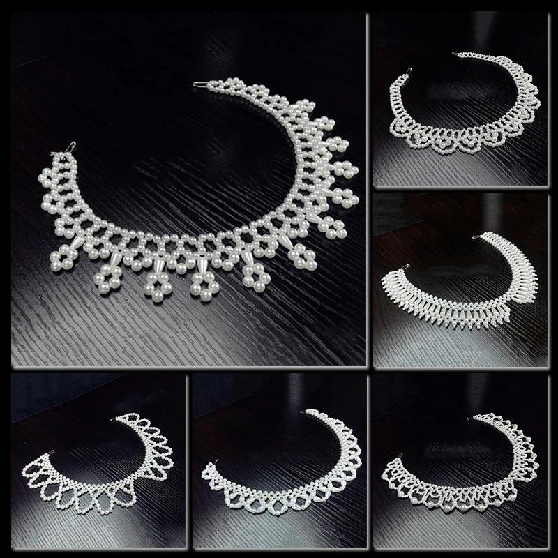 Этнический тканый Бисероплетение Поддельный Воротник имитация жемчуга