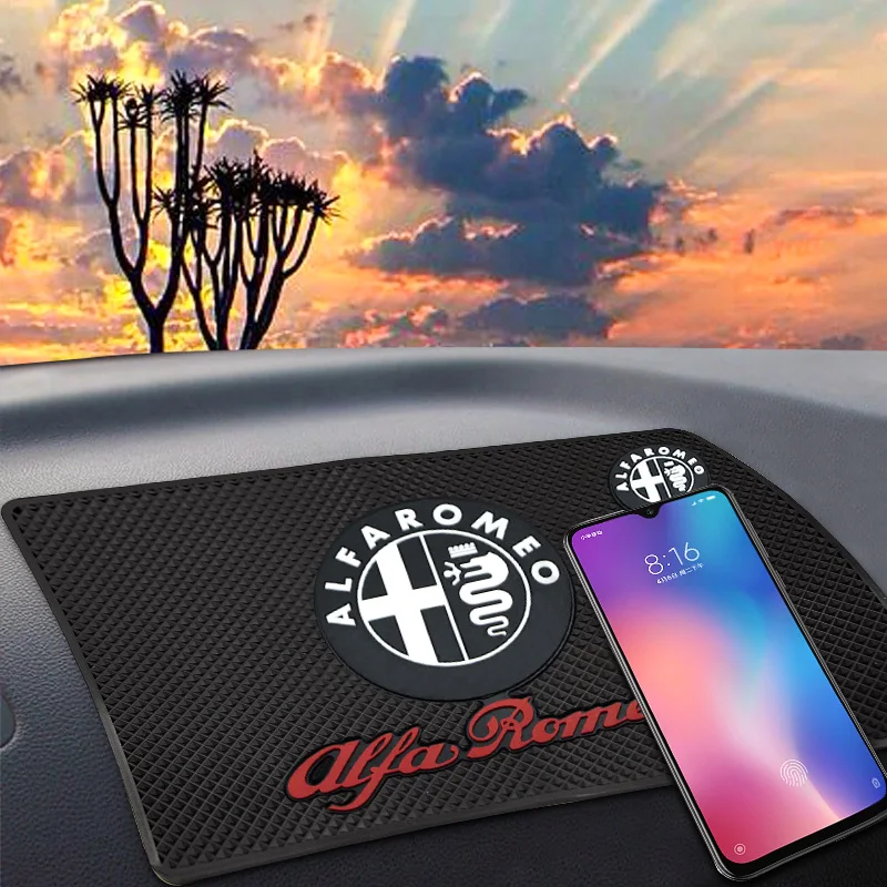 

Car Styling Car Non-Slip Mat Auto Dashboard Phone Anti-Slip Mat For Alfa Romeo 159 147 156 166 Giulietta Giulia Mito Spider