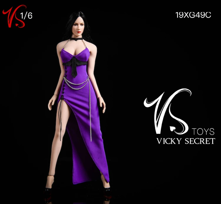 

19XG49 In Stock 1/6 Female Figure Accessory Suit Clothes Dinner Dress Model for 12'' Action Figure Body