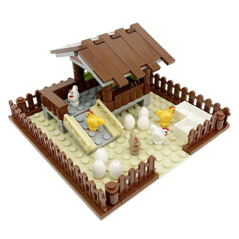 

Строительный блок Moc для детской фермы, животное, курятник, яйцо, модель MOC, Детские кубики «сделай сам», развивающие игрушки, рождественские ...