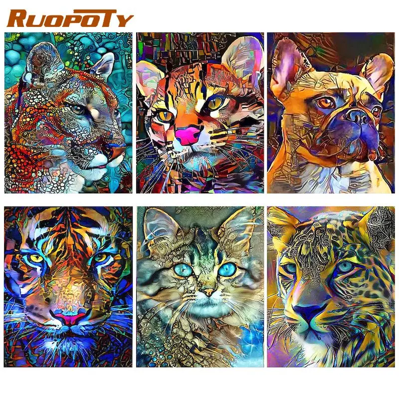 

RUOPOTY Painting By Number Drawing On Canvas HandPainted Painting Art Gift DIY Pictures By Number Animals Kits Home Decor
