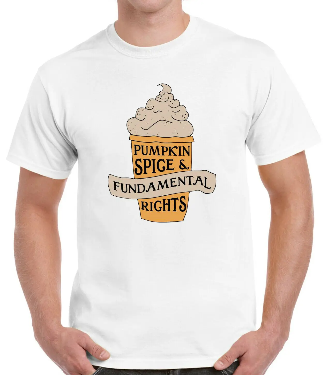 Футболка с изображением тыквы специй и основополагающих прав|Мужские футболки| |