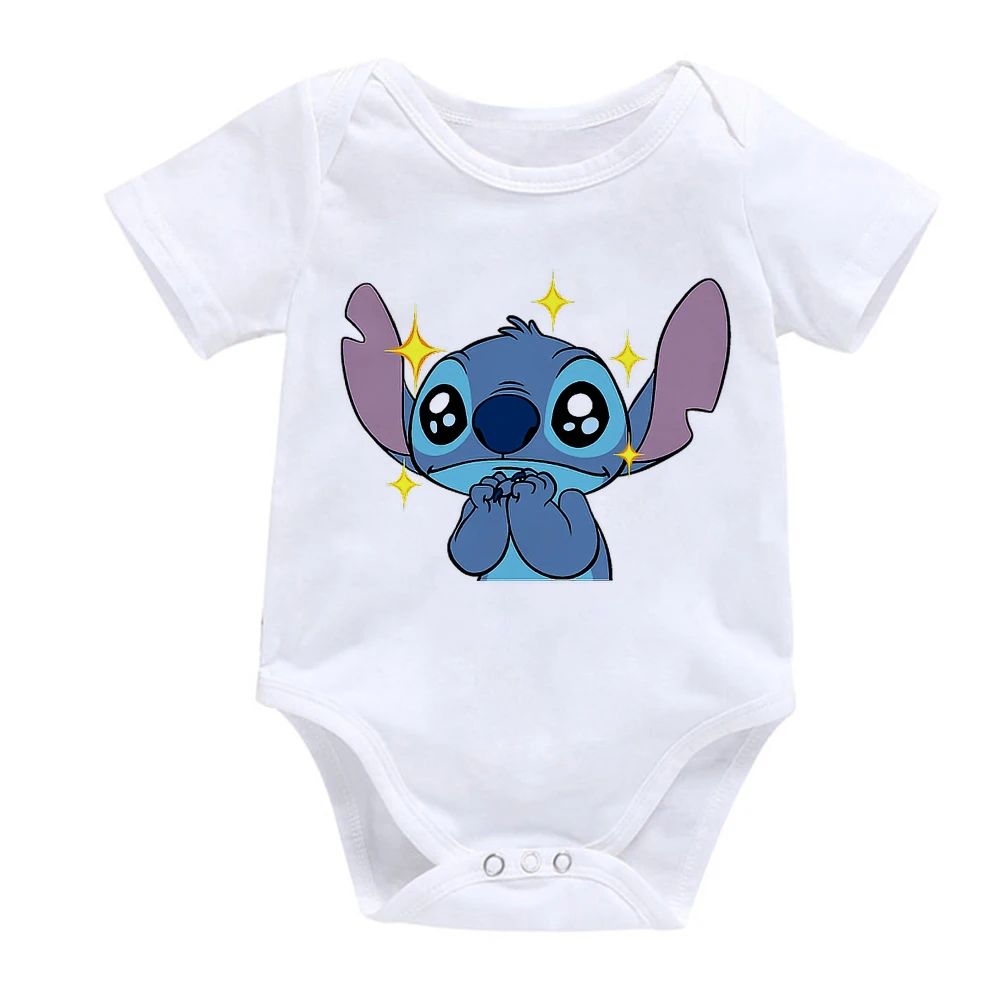Newborn Baby Summer Rompers Infant Bodysuits Short Sleeve Jumpsuit Cartoon Lilo & Stitch ropa bebe Baby Boy Girl Clothes