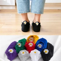 socks womens 5 pairs harajuku cotton socks needle embroidery flower sock gift street style non slip casual girl cheap sock