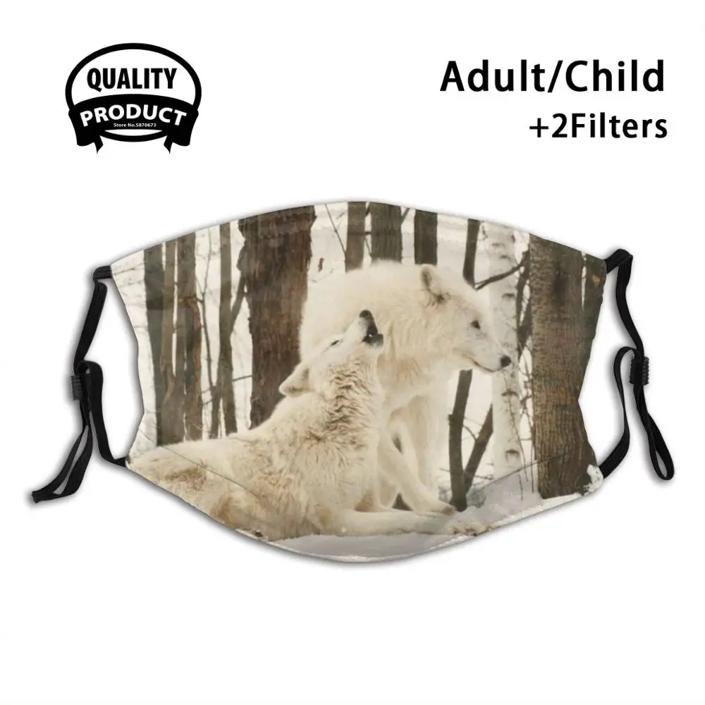 

Arctic Wolves Fashion Mouth Masks Filter Adult Kids Face Mask Arctic Wolves Wolf Nature Canine Animal White Wolves Snow Winter