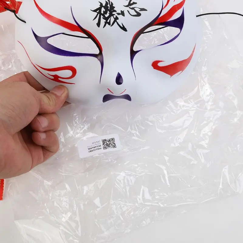 Маска лисицы в японском стиле с кисточками Маскарадная маска для Хэллоуина