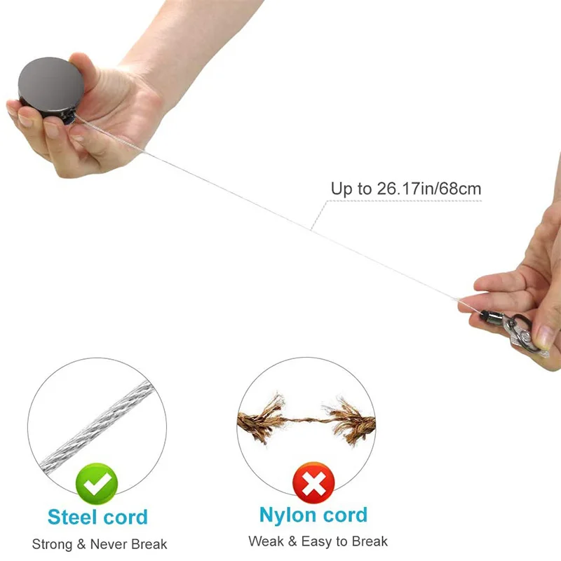 

HOT-6 Pack Retractable Badge Holder Reel, Metal Id Badge Holder with Belt Clip Key Ring for Id Name Card Keychain