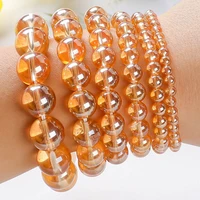 6mm 8mm 10mm 12mm glass beaded strands charm bracelets for women men girl party club casual fashion jewelry