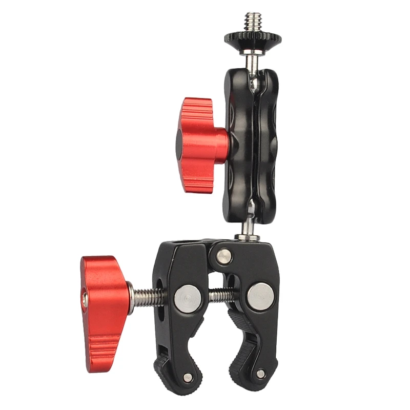 

Multi-Function Ball Head Clamp Ball Mount Clamp Magic Arm Super with 1/4inch-20 Thread for Camera Cage Rig Monitor