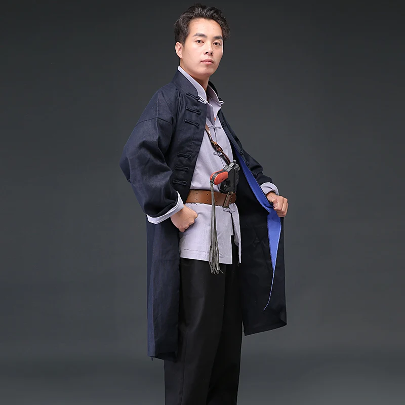 

Chinese modern linen clothing Traitor bandit robber translator Guerrillas performance costume Chinese traditional clothing