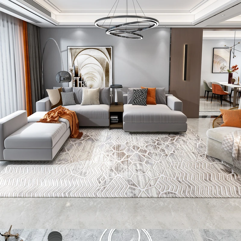 

Modern Carpets For Living Room Nordic Decoration Home Thick Rugs Tea Table Bedside Abstract Non Slip Mats Large Geometric Carpet