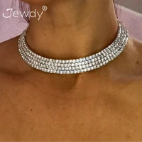 multilayer rows rhinestone choker necklace for women female wedding jewelry neck chain 2020 collier bijoux jewellery
