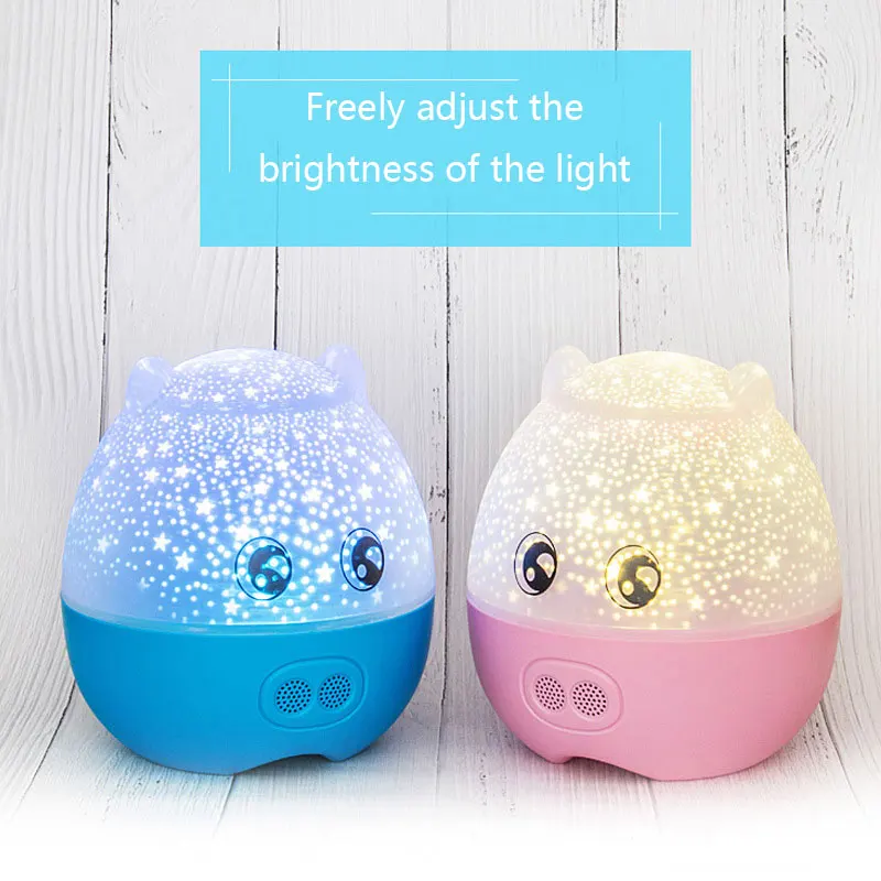 Cartoon pig USB Bluetooth Home planetarium sound Music Box Light projector Lamp Glow in the dark Surprise gift for daughter |