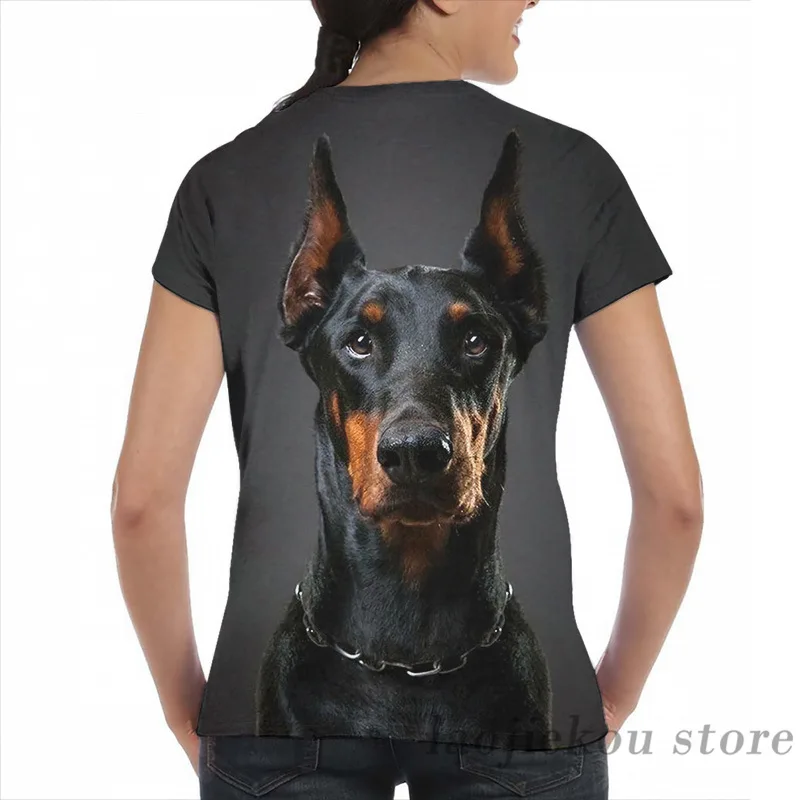 Футболка Doberman с принтом для мужчин и женщин модный топ коротким рукавом