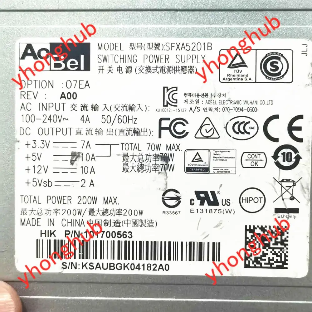 Серверный блок питания Acbel Polytech SFXA5201B 200 Вт объединенная система записи POS