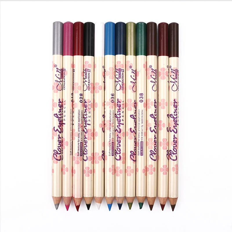 

12 Pcs/set Eyeliner Colors Eye Shadow Pen Makeup Wooden Decorative Pattern Long-lasting Waterproof Professional For Women