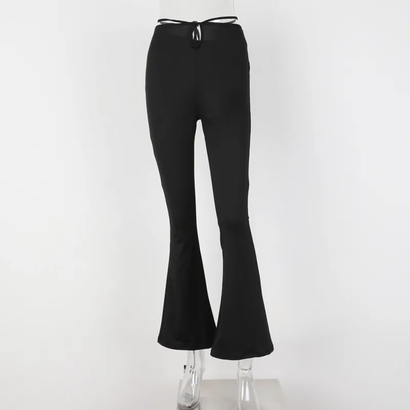 

2021 Summer INS Multi-Color Fashion Stretch High-Waist Lace-Up Casual Pants Slim Trousers New Streetwear Women's Clothes