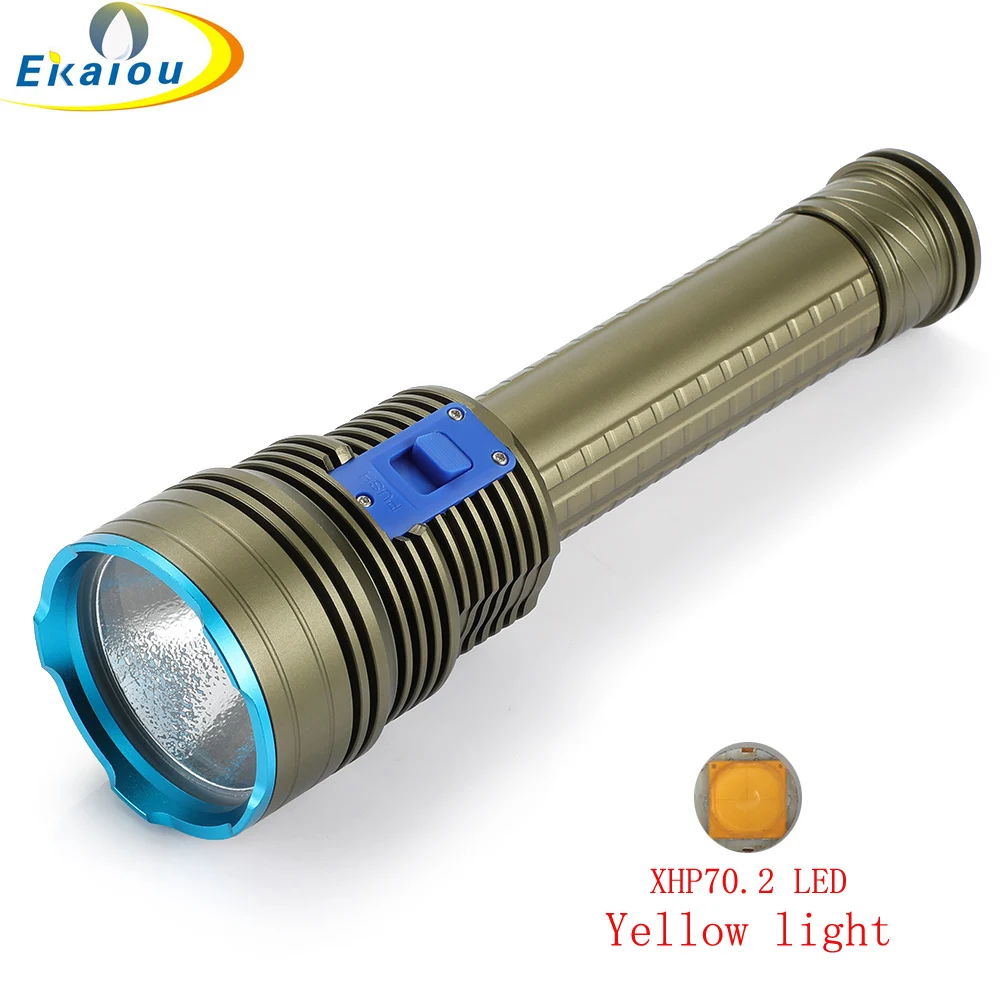 Новый XHP70.2 светодиодный желтый светильник вспышка для подводного погружения и
