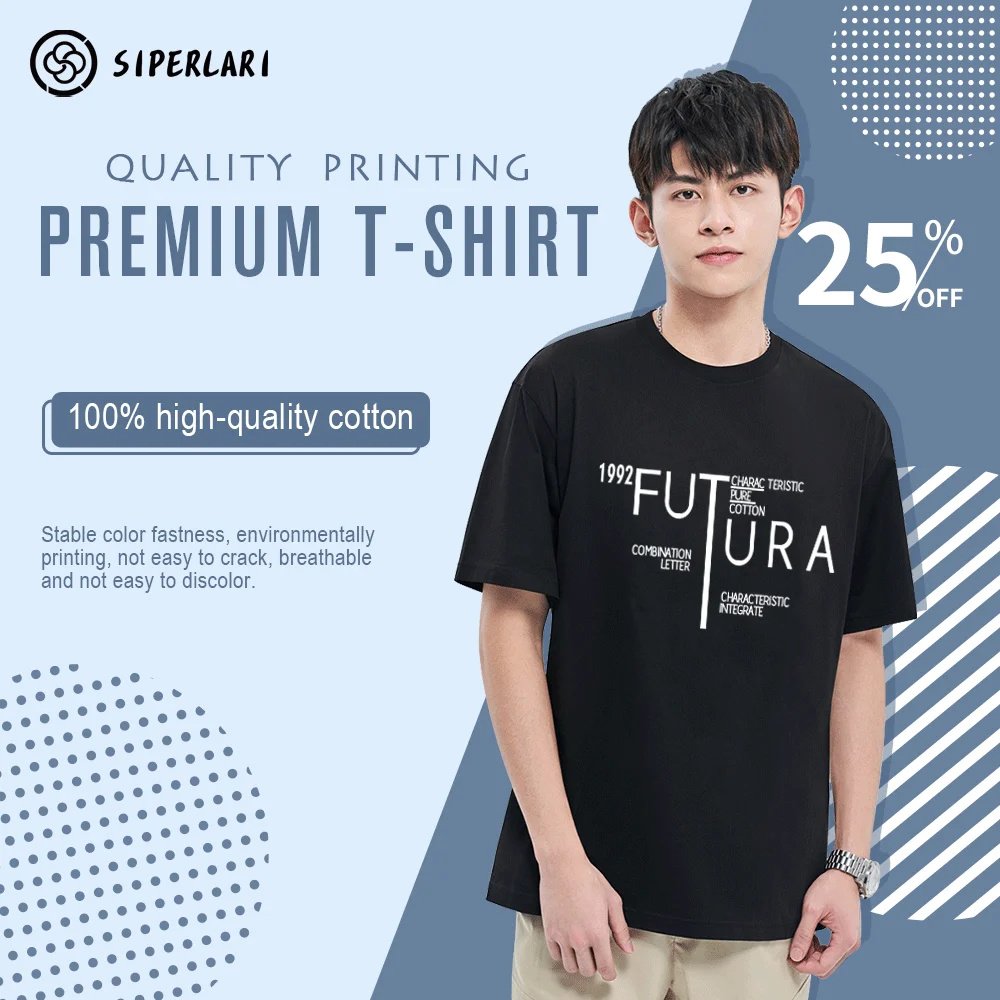 Мужская футболка с принтом SIPERLARI Повседневная коротким рукавом 5 стилей лето хит