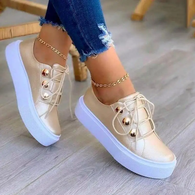 

2021 Spring And Autumn New Fashion Large Size Casual White Shoes Platform Loafers