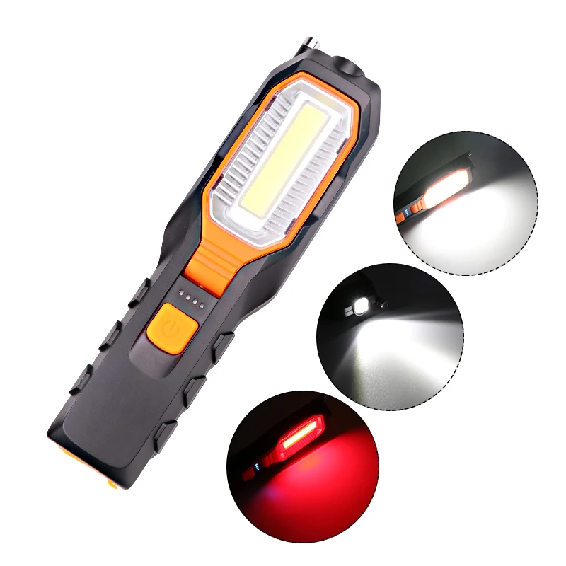 

LED Waterproof Hook Magnet Handy Flashlights Self Defense USB Rechargeable COB Portable Torches Feasible Auto Repair Inspection