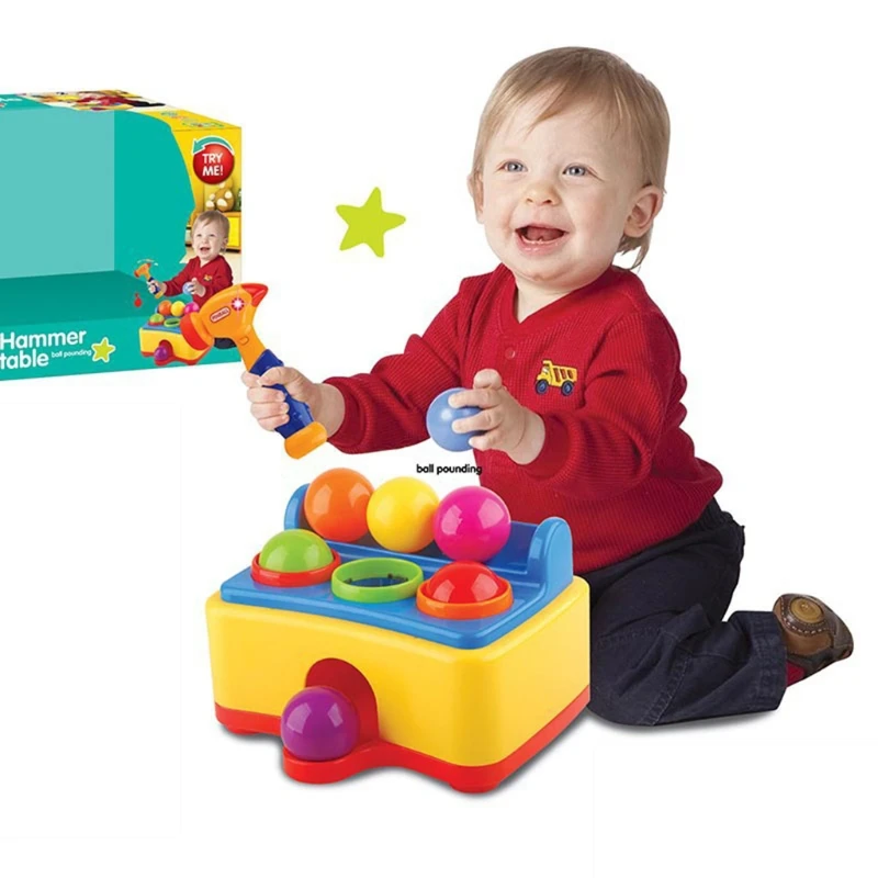 

Kids Hammer Table Ball Pounding Toy with Sound Effects Electric Music Children